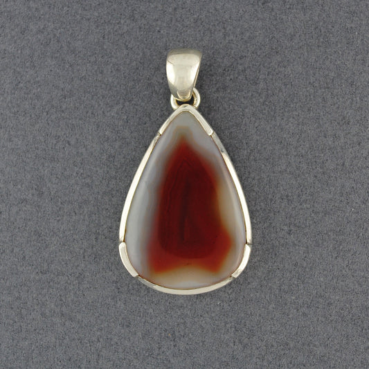 Sterling Silver Botswana Agate Teardrop Pendant