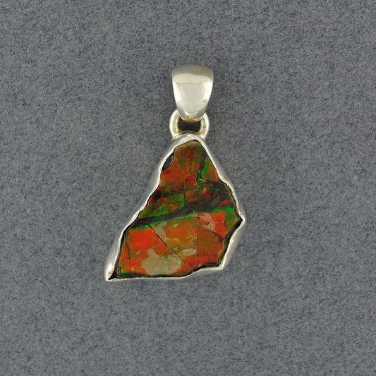 Sterling Silver Ammolite Free Form Pendant