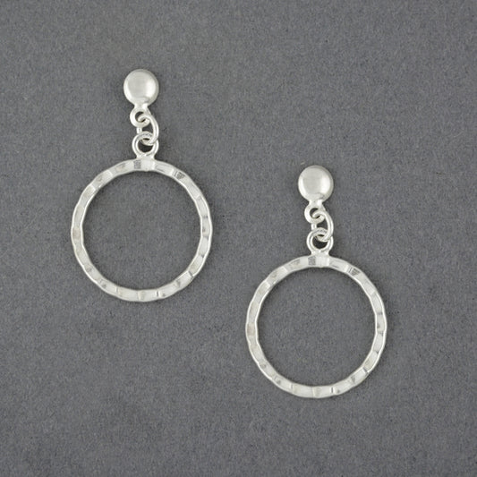 Sterling Silver Hammered Circle on Post Earring