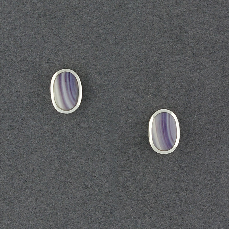 Wampum Oval Bezel Post Earring