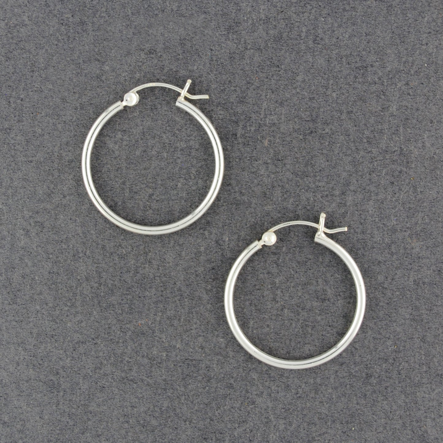 Sterling Silver 25mm Light Snap Post Hoop Earrings