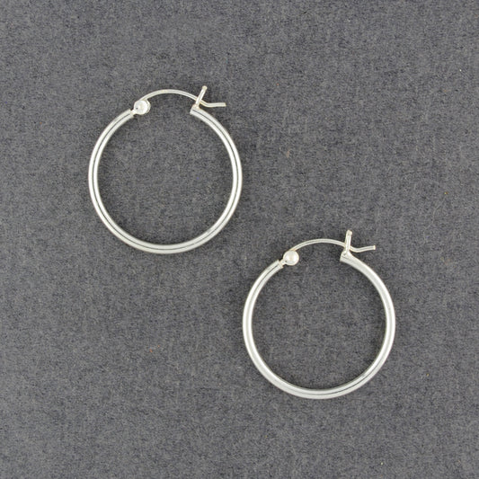 Sterling Silver 25mm Light Snap Post Hoop Earrings