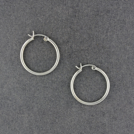 Sterling Silver 25mm Snap Post Hoop Earrings