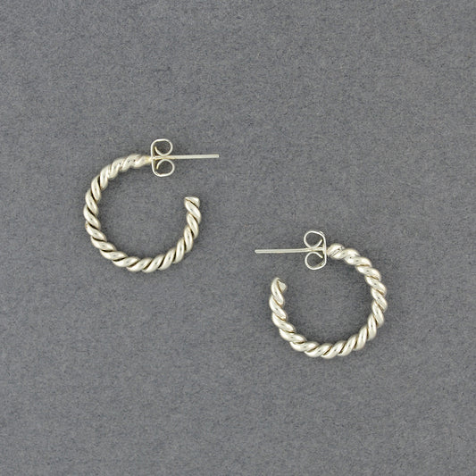 Sterling Silver Small Twisted Hoop