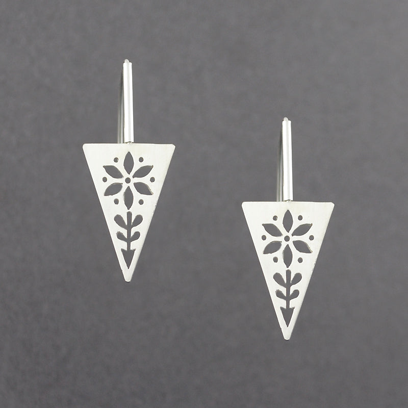 Triangle Flower Earrings