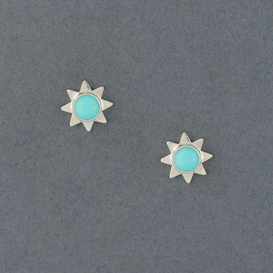 Sun Stud Earring with Turquoise