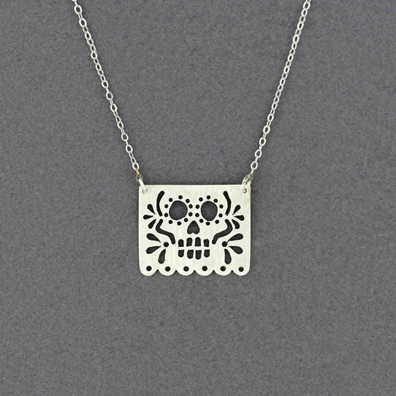 Small Papel Skull Necklace