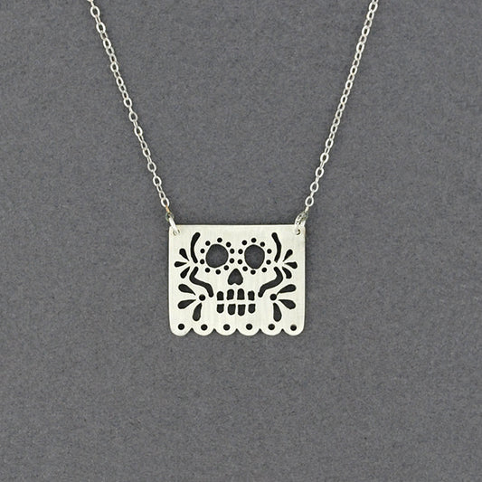 Small Papel Skull Necklace