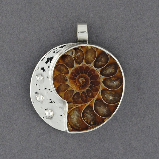 Hammered Ammonite Pendant