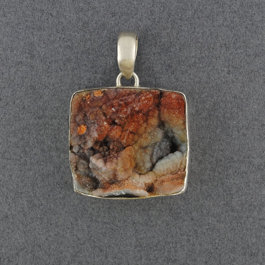 Sterling Silver Desert Druzy Square Pendant