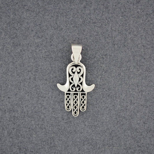 Sterling Silver Mini Hamsa Pendant