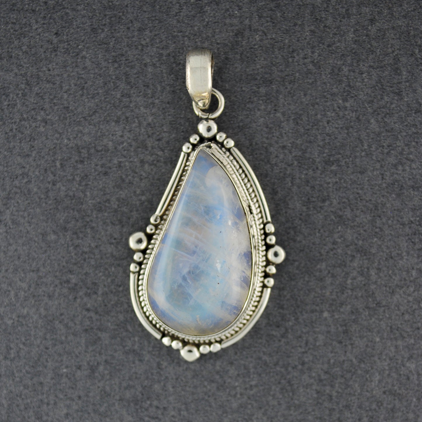 Sterling Silver Nepali Moonstone Teardrop Pendant