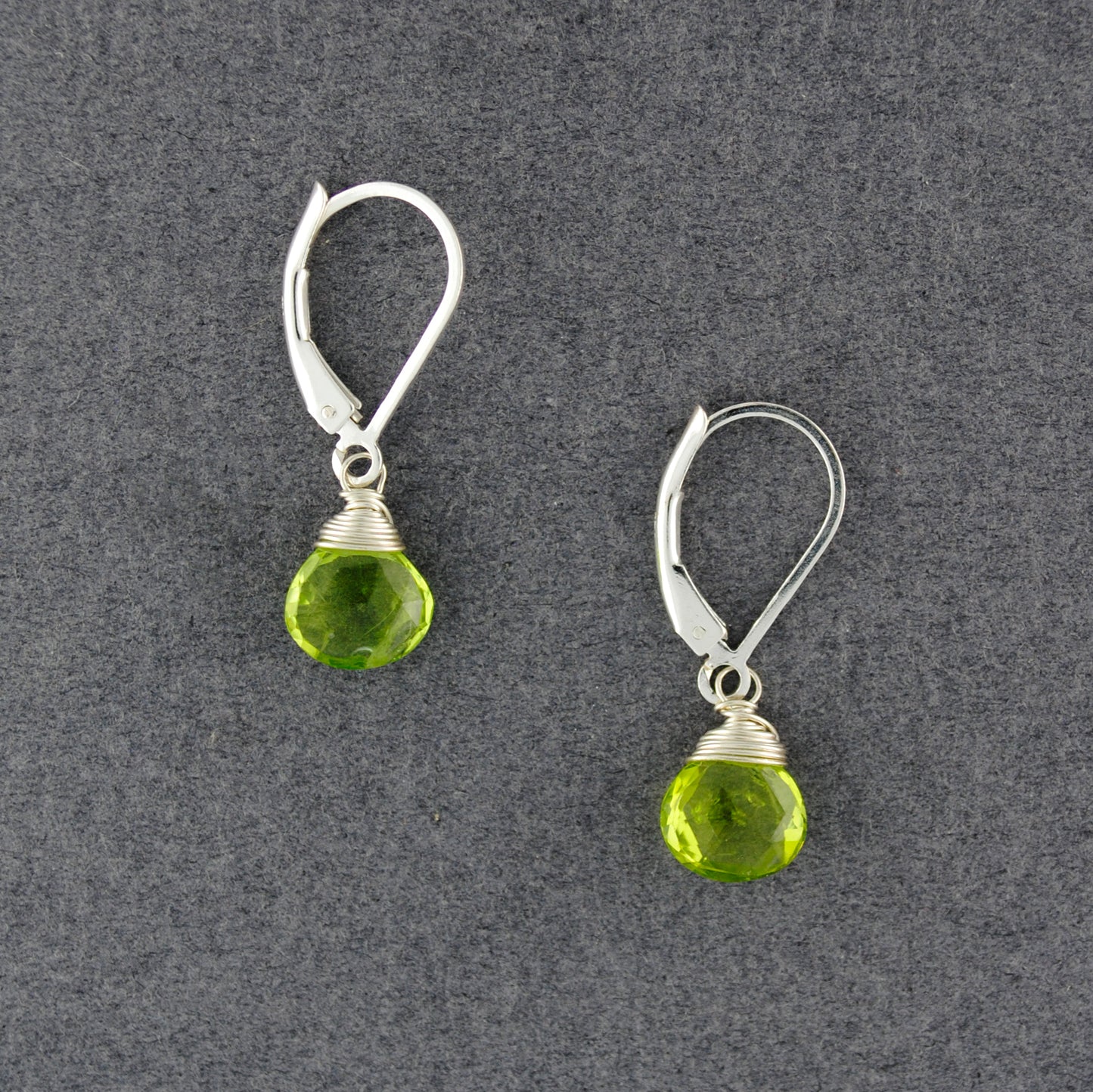 Sterling Silver Peridot Drop Earrings