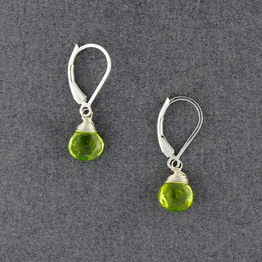 Sterling Silver Peridot Drop Earrings