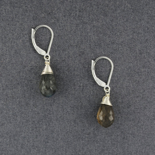 Sterling Silver Labradorite Drop Earrings