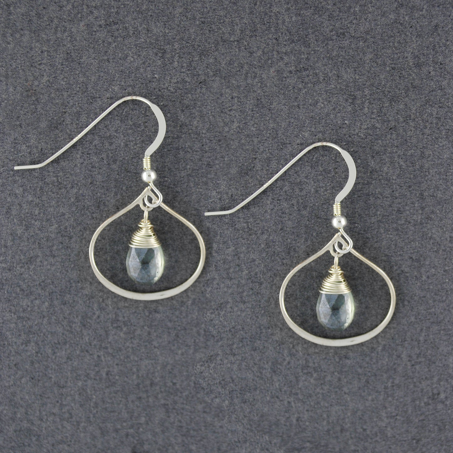 Sterling Silver Green Mystic Quartz Raindrop Earrings