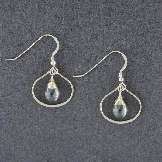 Sterling Silver Green Mystic Quartz Raindrop Earrings