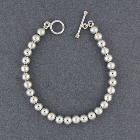 Sterling Silver 6mm Beaded Bracelet