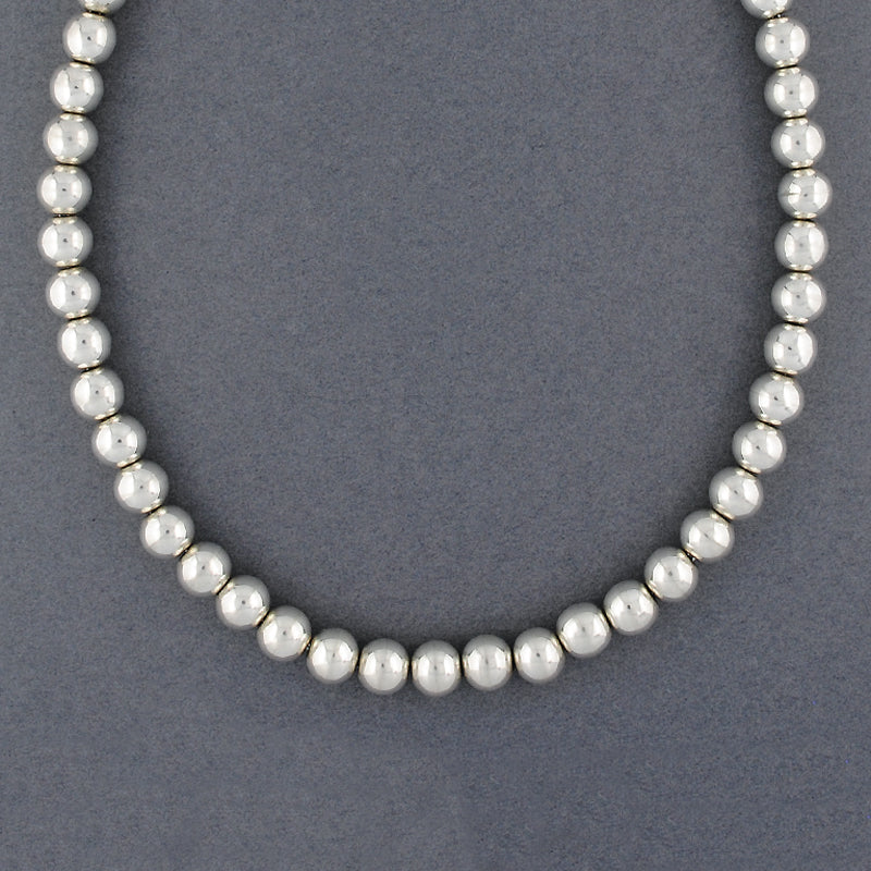 Sterling Silver 10mm Beaded Necklace