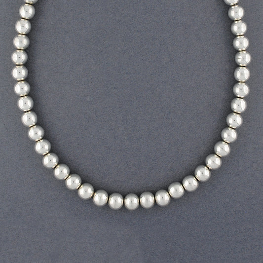 Sterling Silver 10mm Beaded Necklace