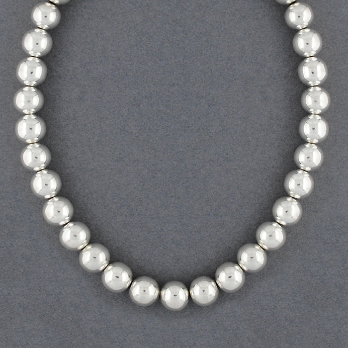 Sterling Silver 12mm Beaded Necklace