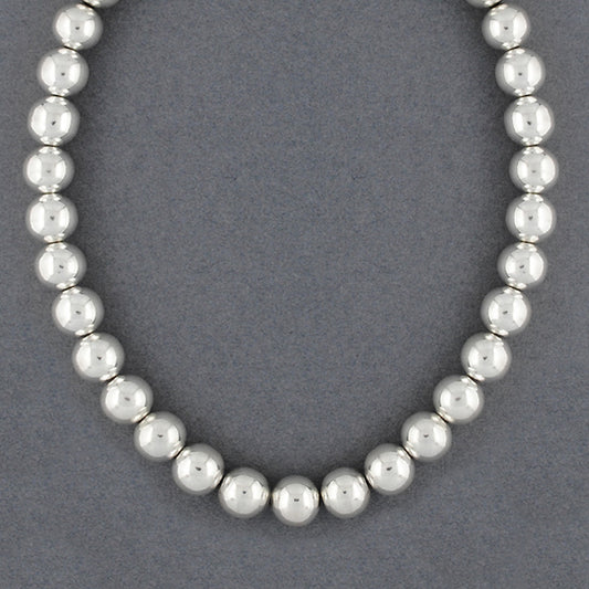 Sterling Silver 12mm Beaded Necklace