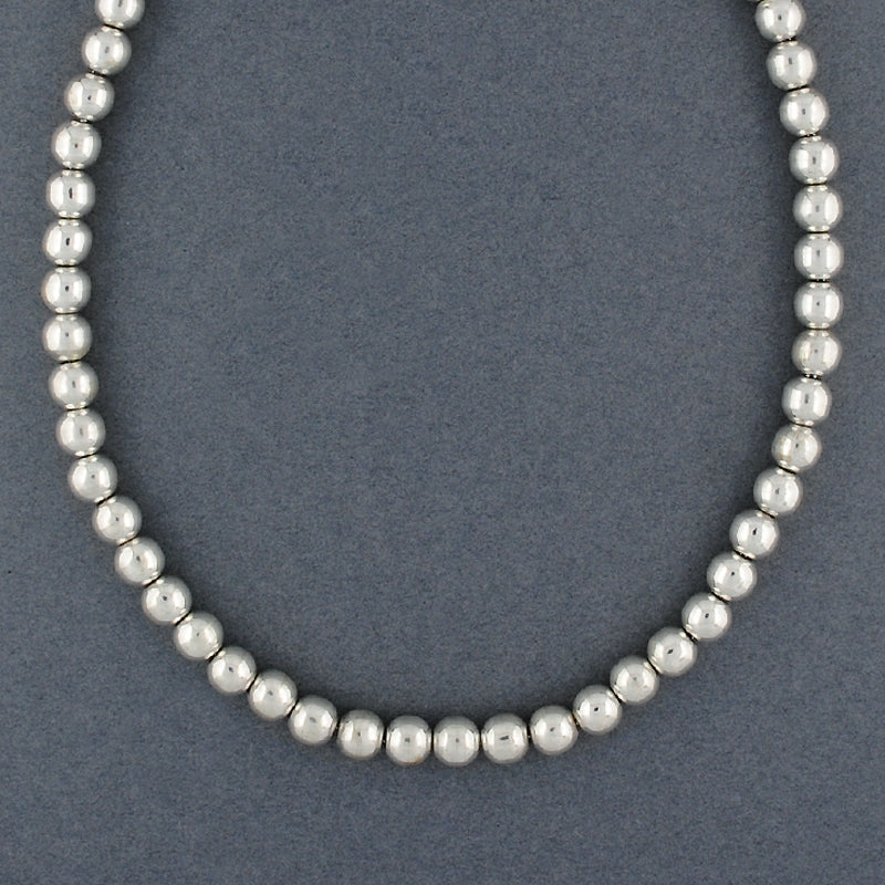 Sterling Silver 8mm Beaded Necklace