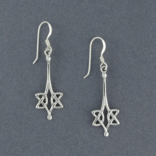 Sterling Silver Long Celtic Knot Earrings