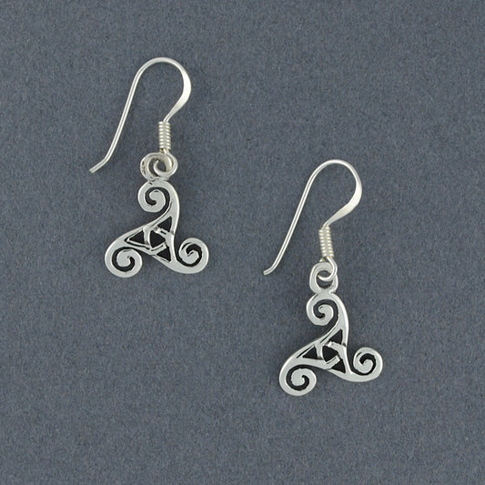 Sterling Silver Triskele Earrings