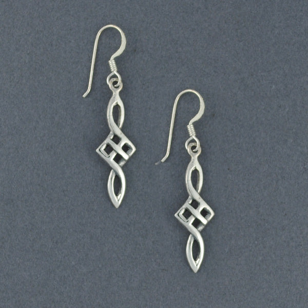 Sterling Silver Long Pointed Celtic Earrings