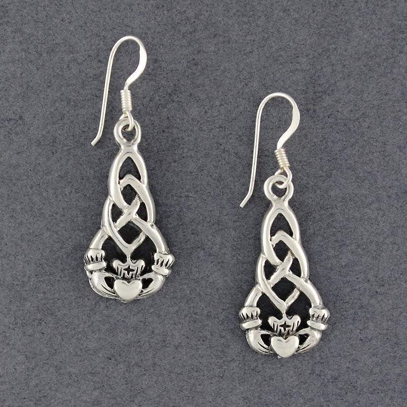 Sterling Silver Claddagh Knot Earrings