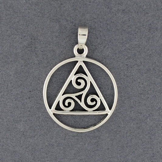 Sterling Silver Geometric Triskele Pendant