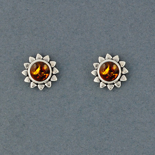 Sunshine Amber Stud Earrings