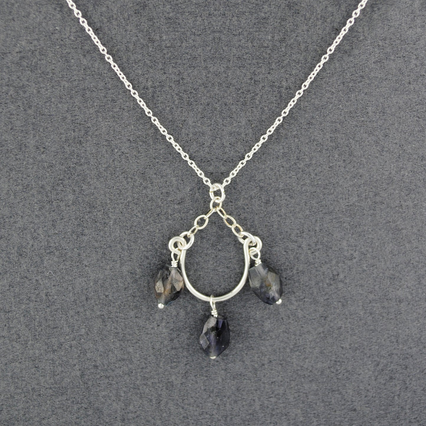 Sterling Silver Chandelier Iolite Necklace