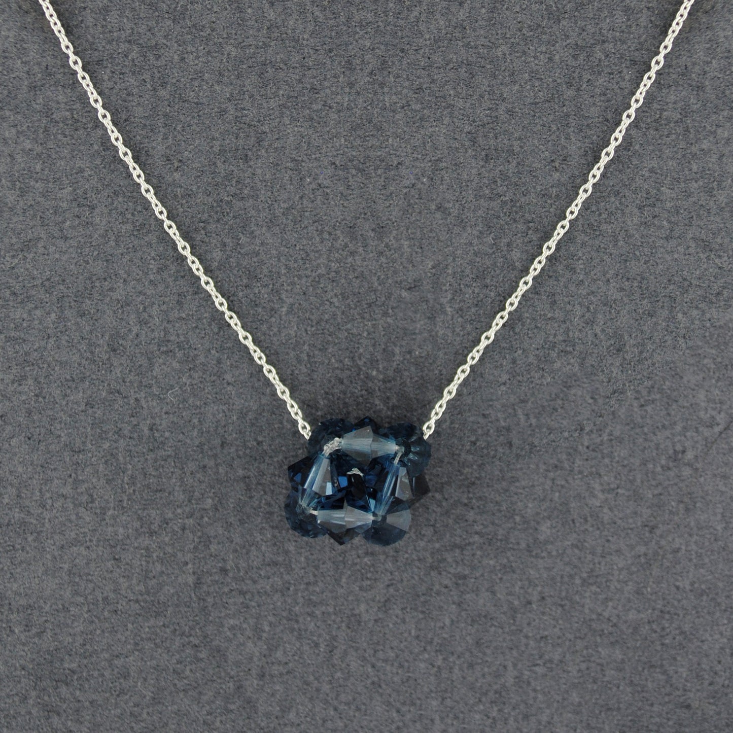 Sterling Silver Rock Candy Montana Swarovski Crystal Necklace