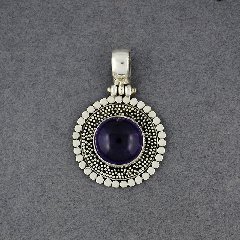 Amethyst Dotted Circle Pendant