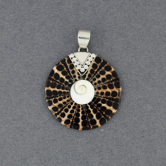 Shiva's Eye Black & Tan Small Mosaic Pendant