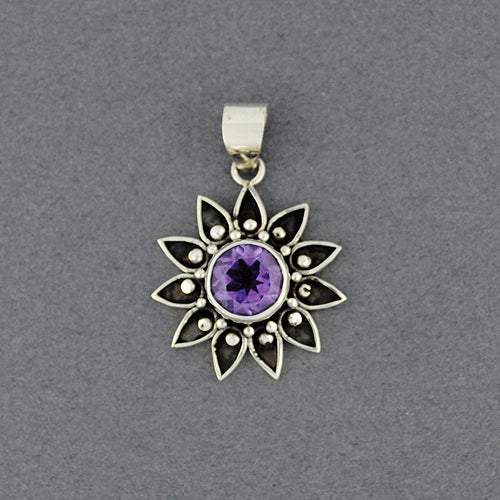 Amethyst Flower Pendant