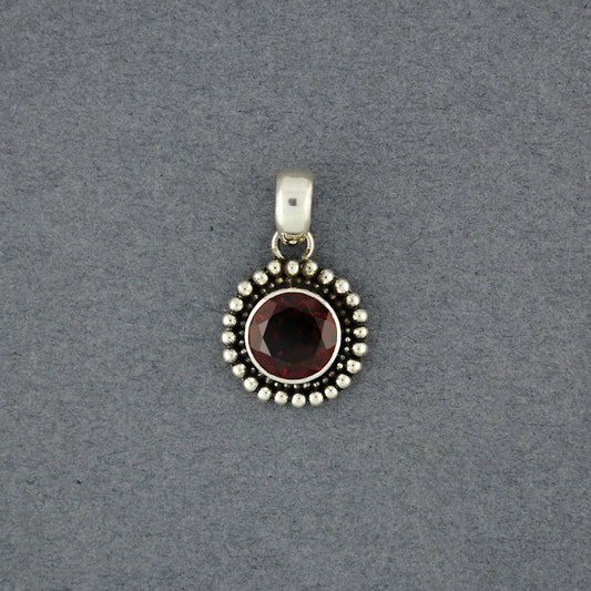 Garnet Round  Pendant