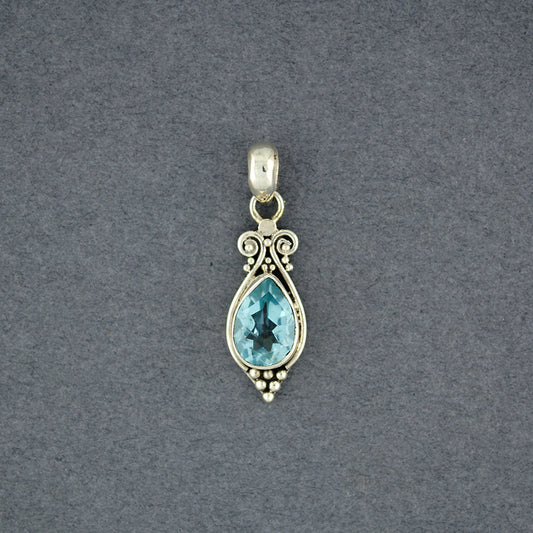 Blue Topaz Teardrop Pendant