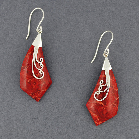 Coral Pointed Drop Earrings