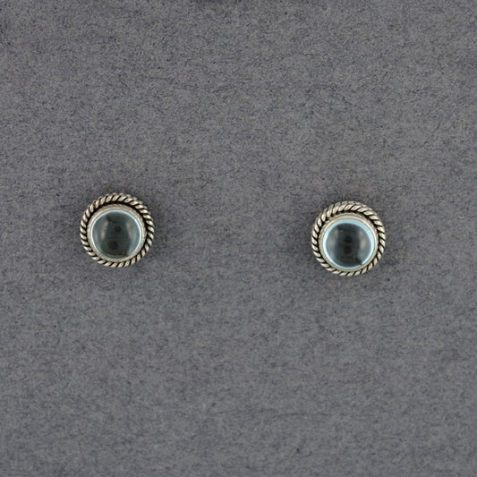 Blue Topaz Rope Post Earrings