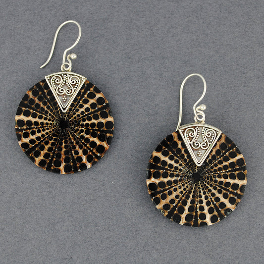 Mosaic Black & Tan Shell Earrings