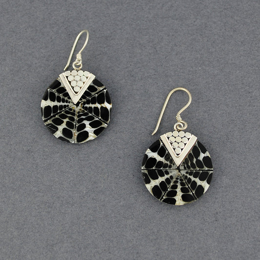 Mosaic Black & White Shell Earrings