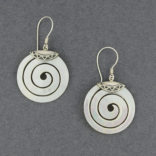 Mother of Pearl Spiral Earrings