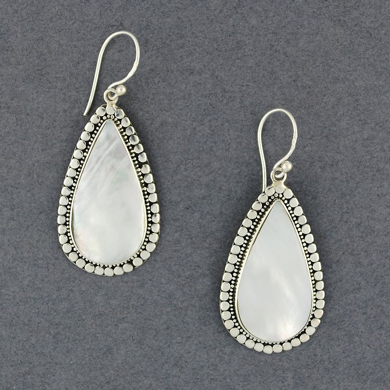 Mother of Pearl Dotted Teardrop Earrings