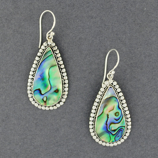 Abalone Dotted Teardrop Earrings