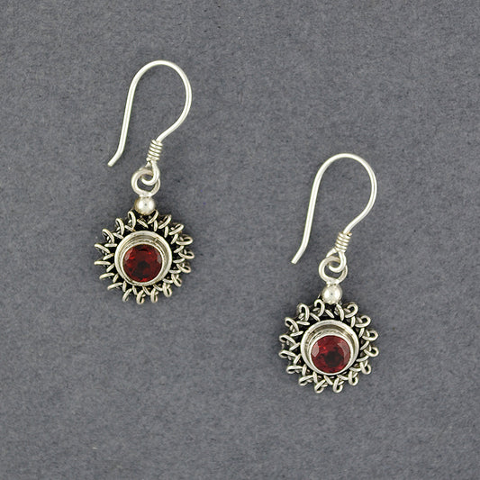 Garnet Sun Earrings