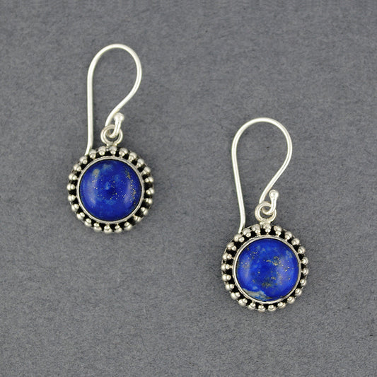 Lapis Dotted Circle Earrings