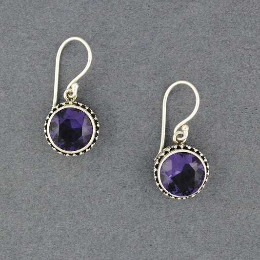 Amethyst Circle Earrings